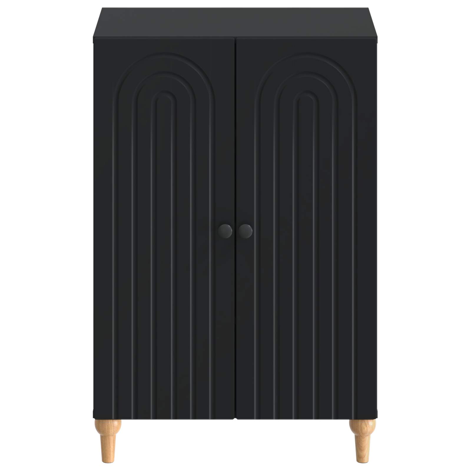 vidaXL Shoe Cabinet ALKMAAR 59.5 x 39.5 x 90 cm Engineered Wood Black 4