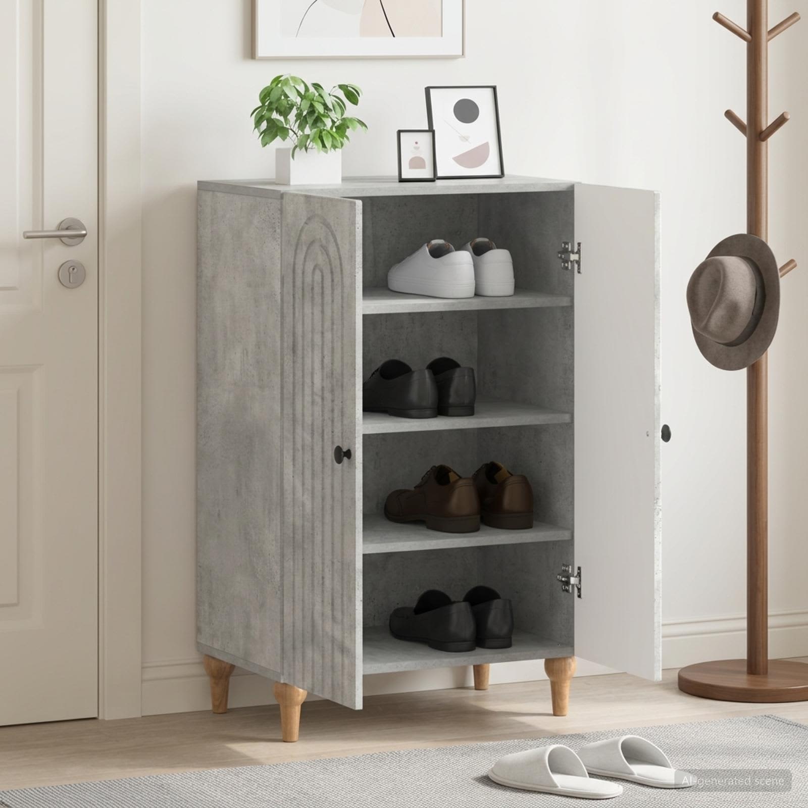 vidaXL Shoe Cabinet ALKMAAR 59.5 x 39.5 x 90 cm Engineered Wood 1