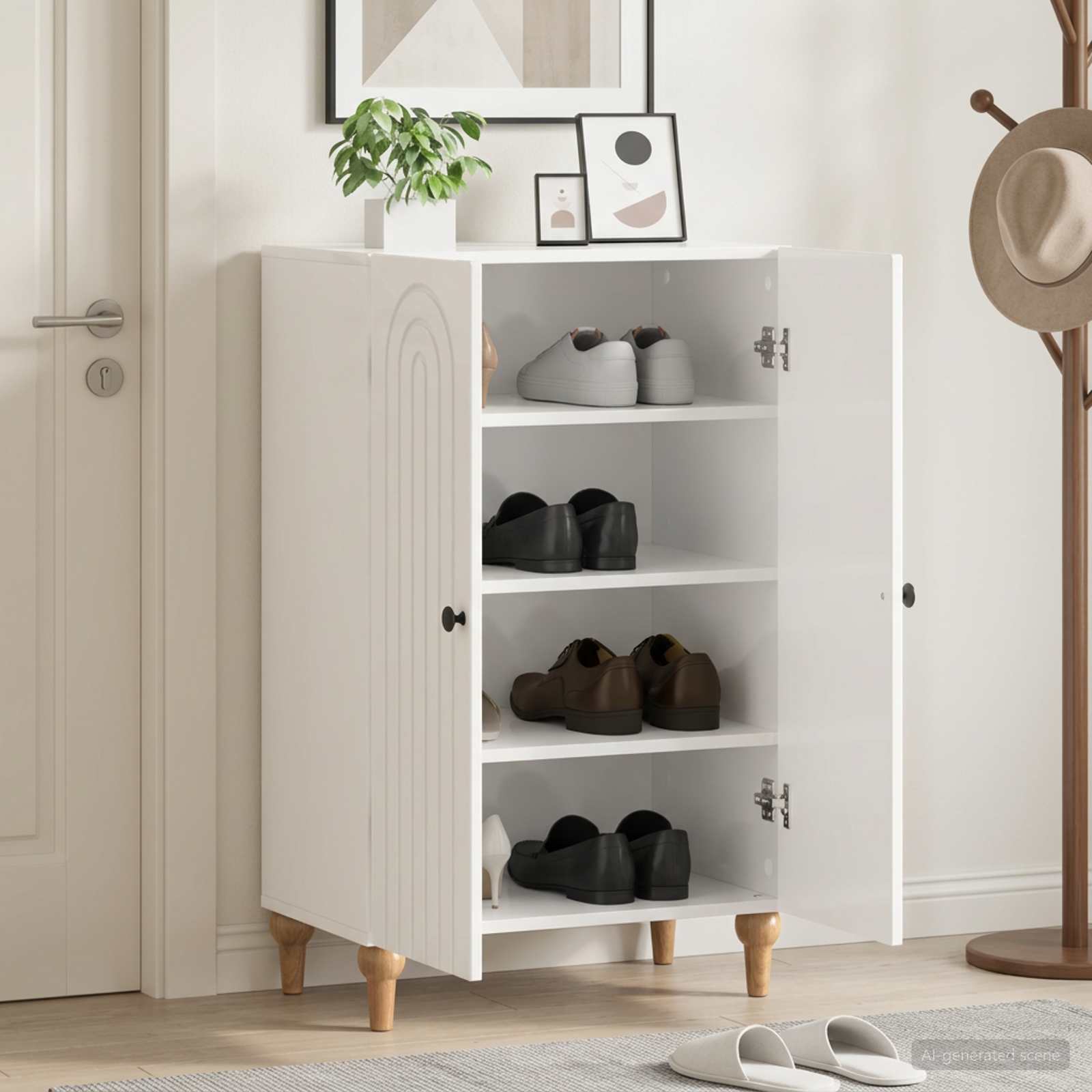 vidaXL Shoe Cabinet ALKMAAR 59.5 x 39.5 x 90 cm Engineered Wood 1