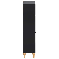 vidaXL Shoe Cabinet ALKMAAR 78 x 24 x 103 cm Engineered Wood Black 5