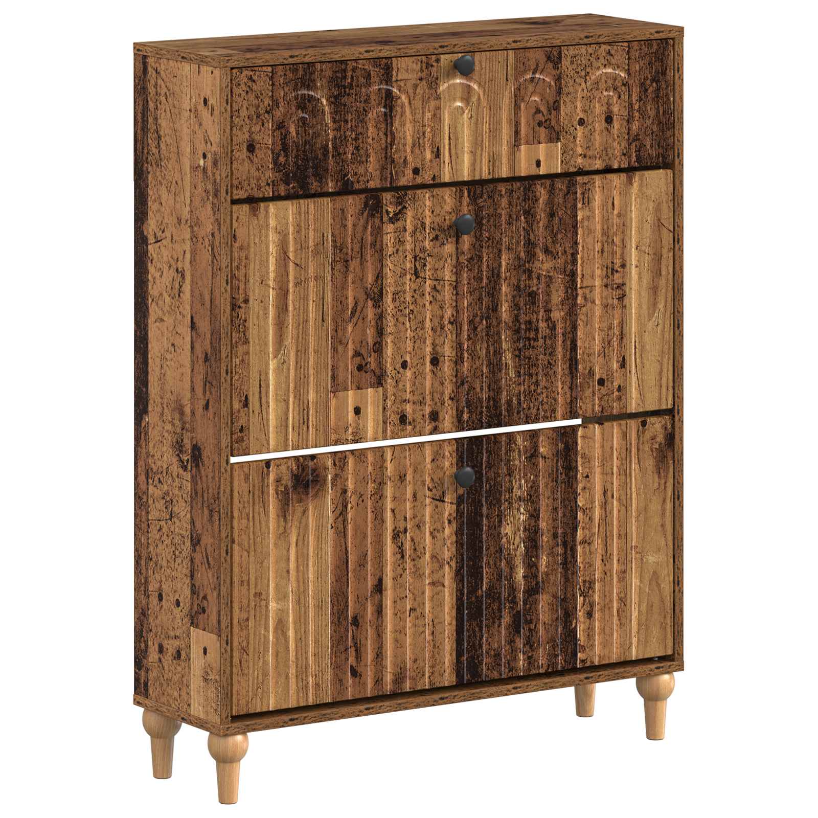 vidaXL Shoe Cabinet ALKMAAR 78 x 24 x 103 cm Engineered Wood Old Wood 2