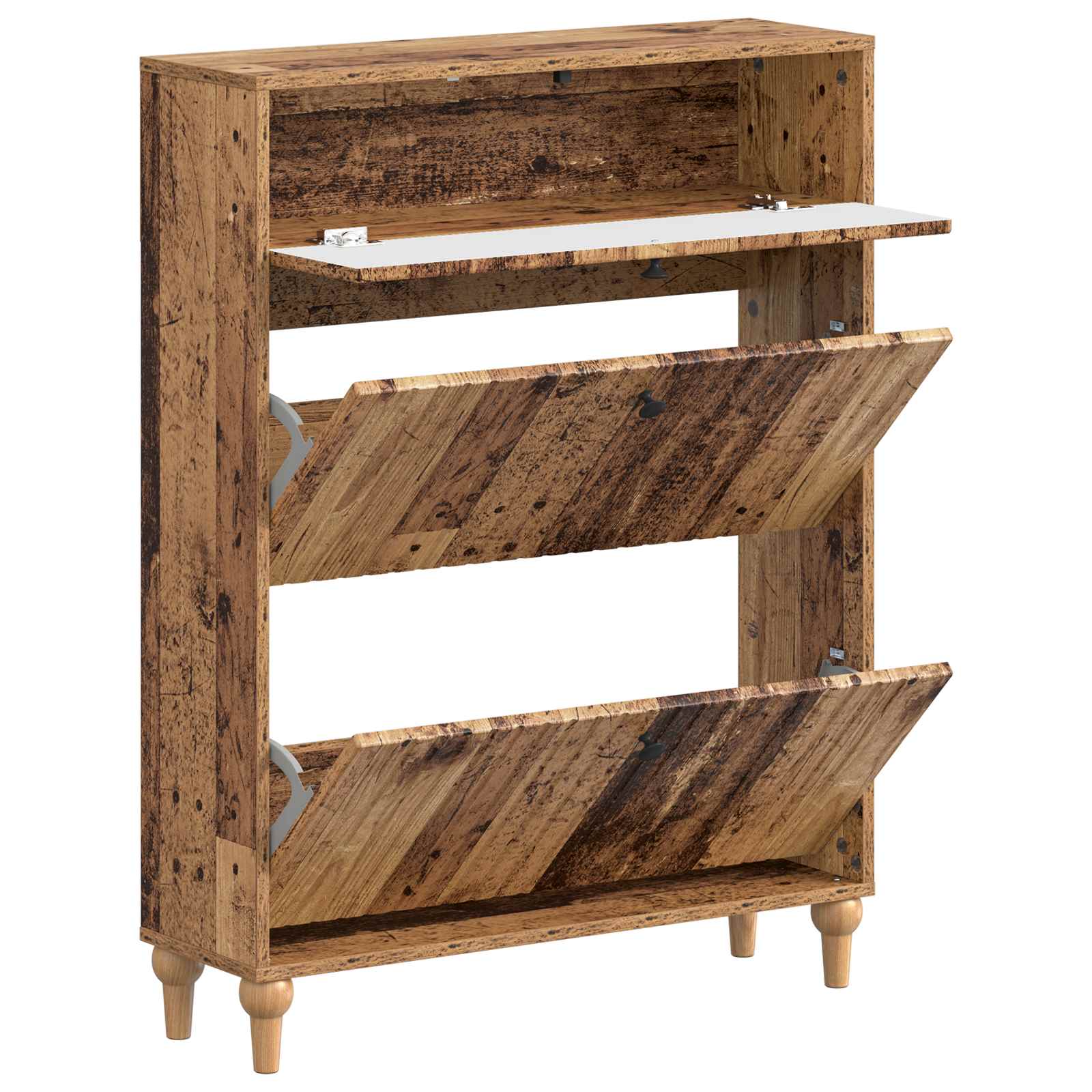 vidaXL Shoe Cabinet ALKMAAR 78 x 24 x 103 cm Engineered Wood Old Wood 3