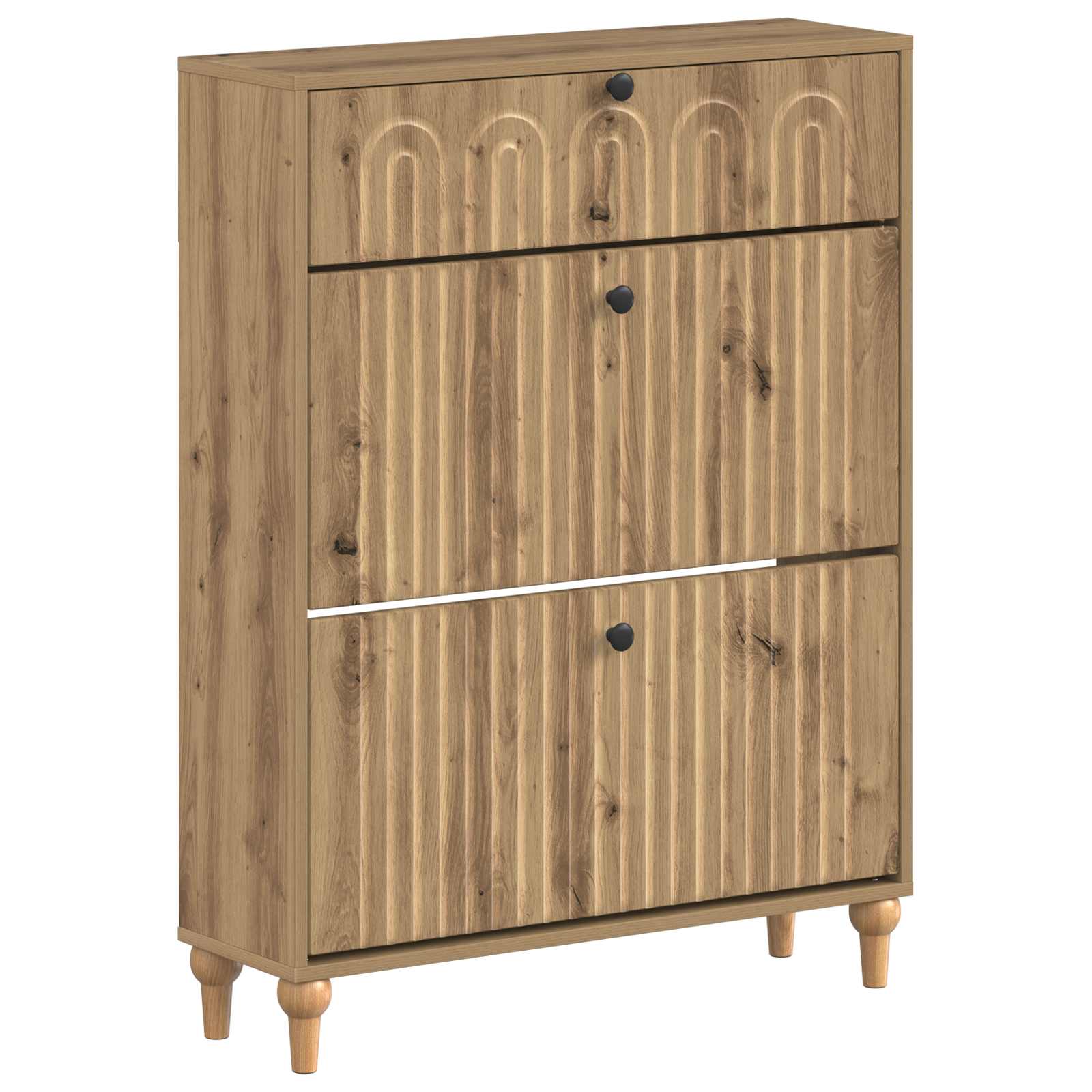 vidaXL Shoe Cabinet ALKMAAR 78 x 24 x 103 cm Engineered Wood 2