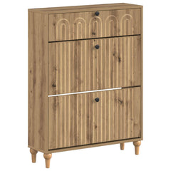 vidaXL Shoe Cabinet ALKMAAR 78 x 24 x 103 cm Engineered Wood 2