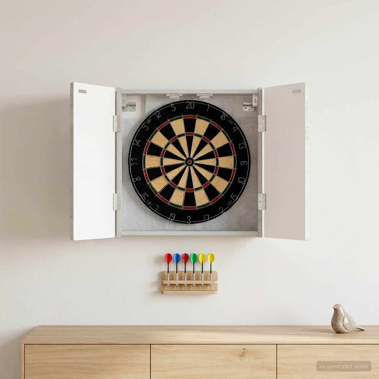 vidaXL Dartboard Cabinet ALKMAAR Concrete Grey 52.5 x 10.5 x 53.5 cm 1
