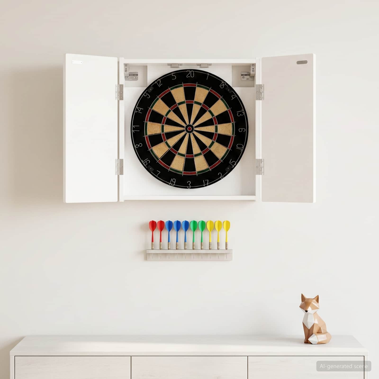 vidaXL Dartboard Cabinet DELFT High Gloss White 52.5 x 10.5 x 53.5 cm 1