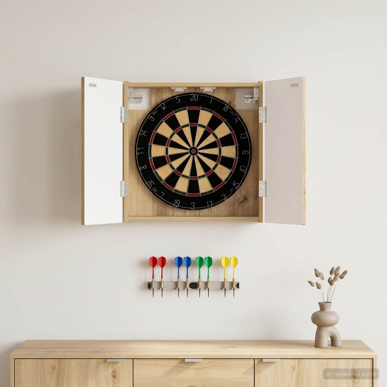 vidaXL Dartboard Cabinet ALKMAAR Artisan Oak 52.5 x 10.5 x 53.5 cm 1
