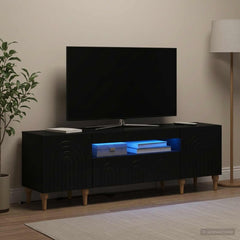 LED TV Cabinet ALKMAAR 153 x 35 x 43 cm Black