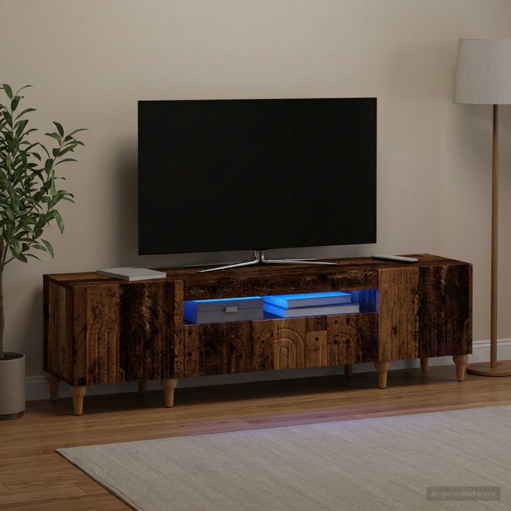 LED TV Cabinet ALKMAAR 153 x 35 x 43 cm Old wood