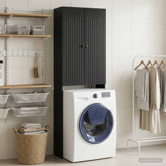 Toilet Cabinet ALKMAAR 66 x 25.5 x 190 cm Black