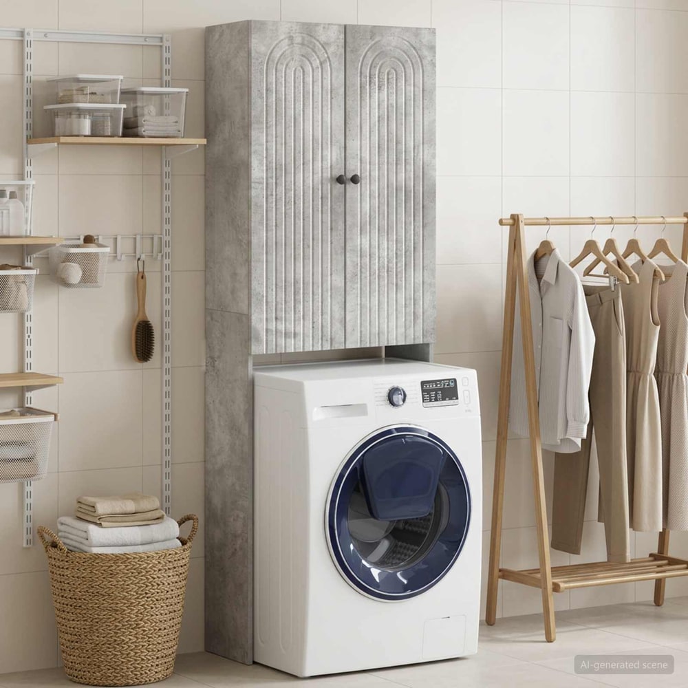 Toilet Cabinet ALKMAAR 66 x 25.5 x 190 cm Concrete grey