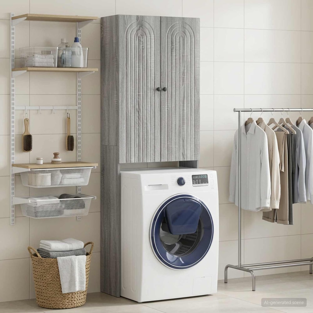 Toilet Cabinet ALKMAAR 66 x 25.5 x 190 cm Grey sonoma
