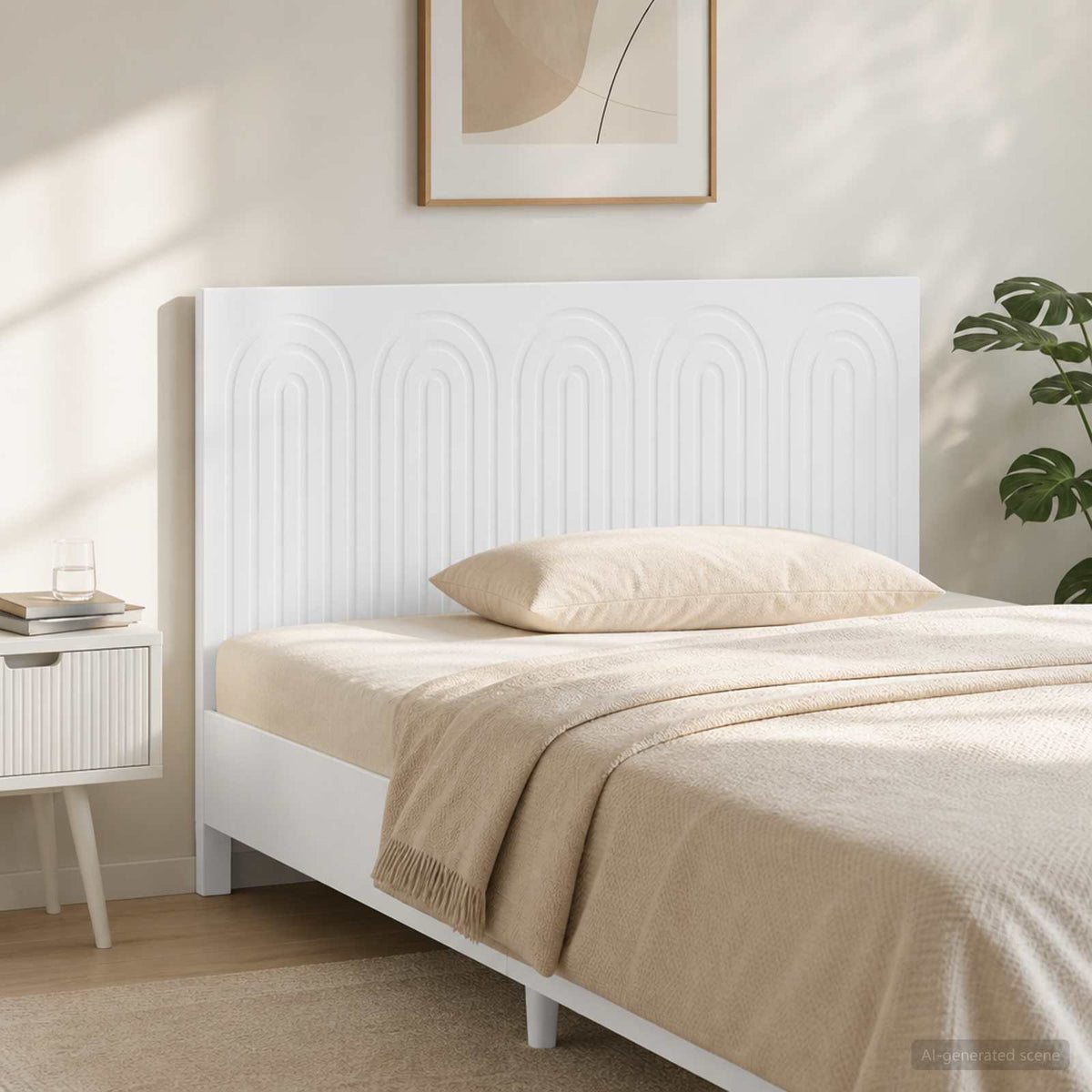 vidaXL Wall-Mounted Headboard ALKMAAR Engineered Wood Width 100 cm