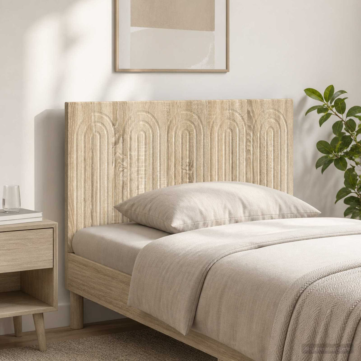 vidaXL Wall-Mounted Headboard ALKMAAR Engineered Wood Width 100 cm