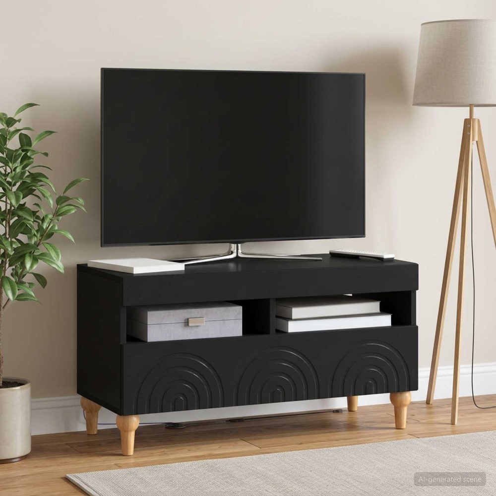 LED TV Cabinet ALKMAAR 81 x 35 x 43 cm Black