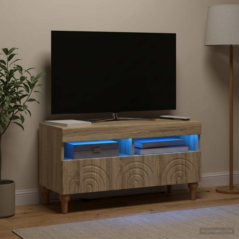 LED TV Cabinet ALKMAAR 81 x 35 x 43 cm Sonoma oak