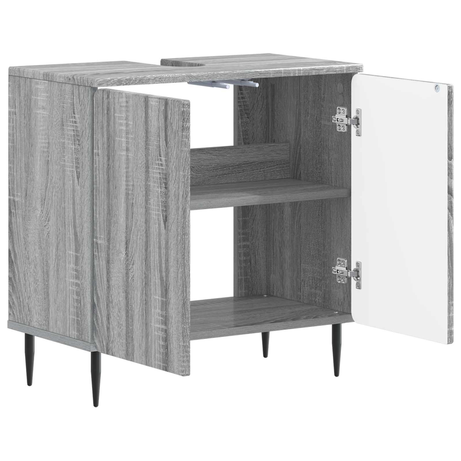 vidaXL Bathroom Sink Cabinet ZWOLLE Grey Sonoma 59.5 x 31.5x 59 cm 3