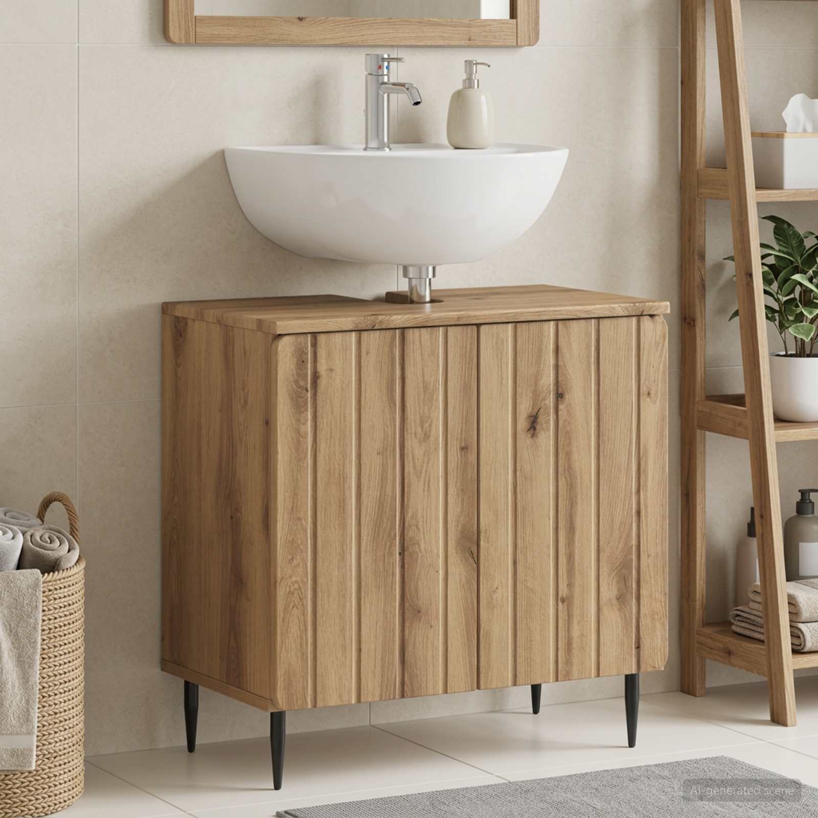 Bathroom Sink Cabinet ZWOLLE 59.5 x 31.5x 59 cm Artisan oak
