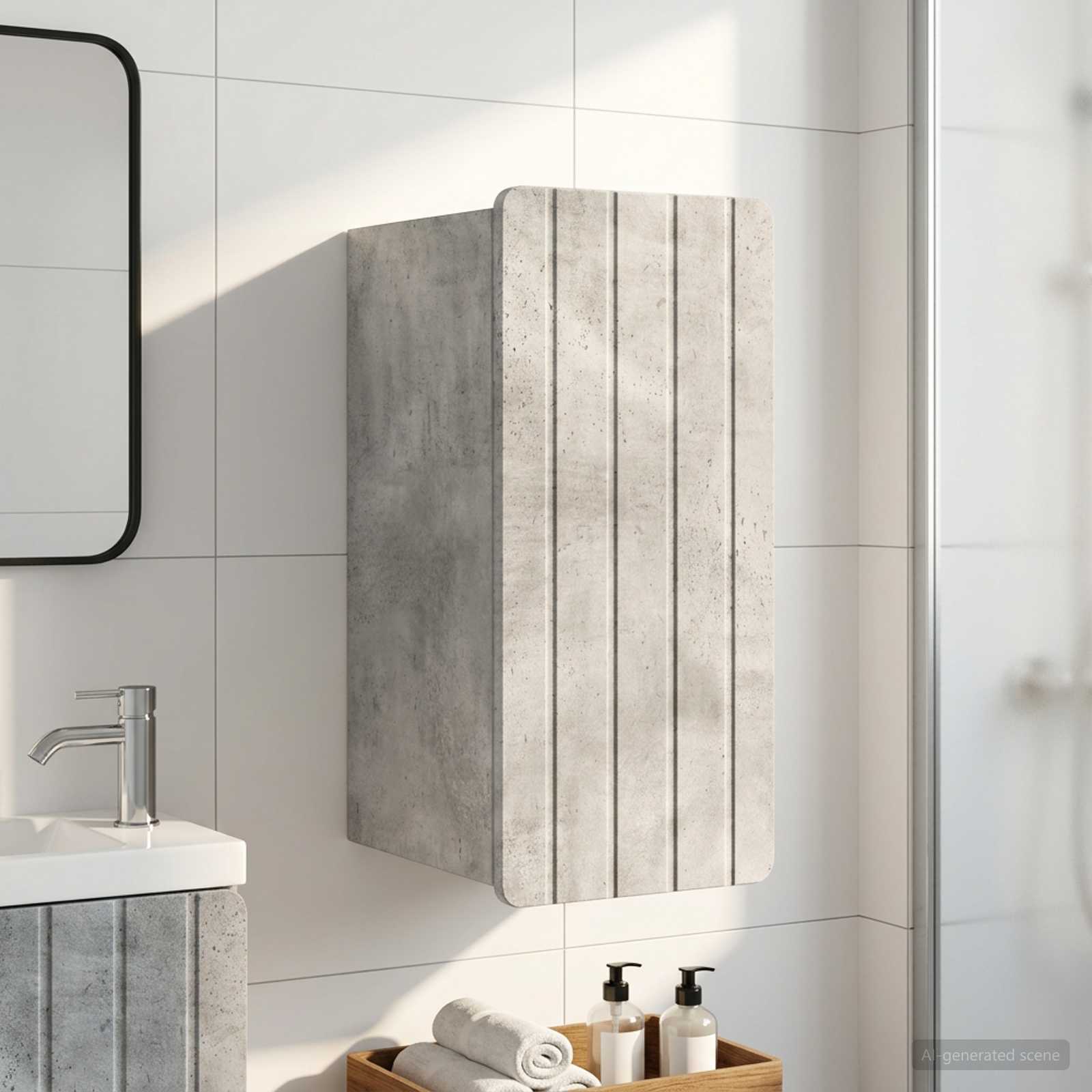 vidaXL Bathroom Wall Cabinet ZWOLLE Concrete Grey 30 x 31 x 63 cm 1