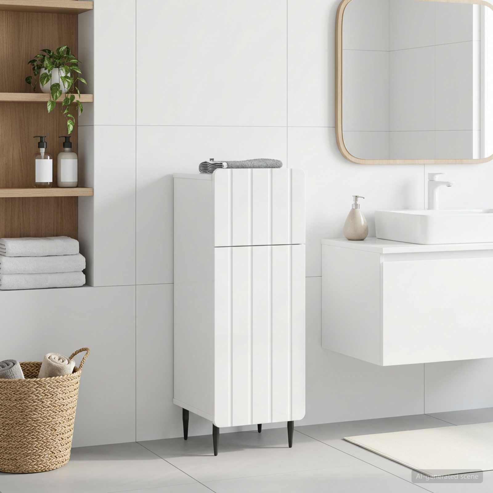 Bathroom Storage Cainet ZWOLLE 30 x 31 x 79.5 cm High gloss white