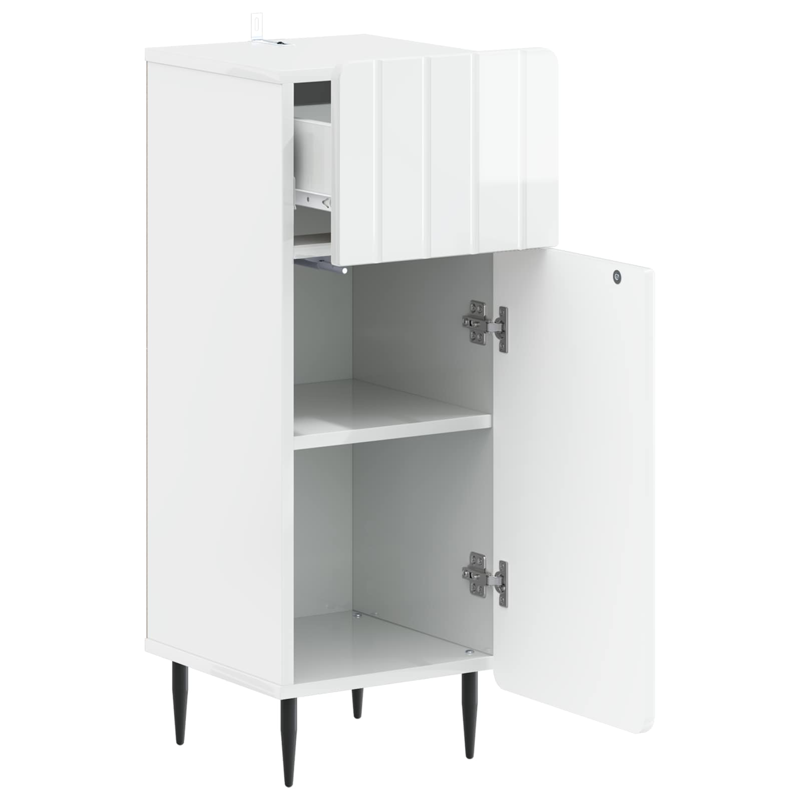 vidaXL Bathroom Storage Cainet ZWOLLE High Gloss White 3