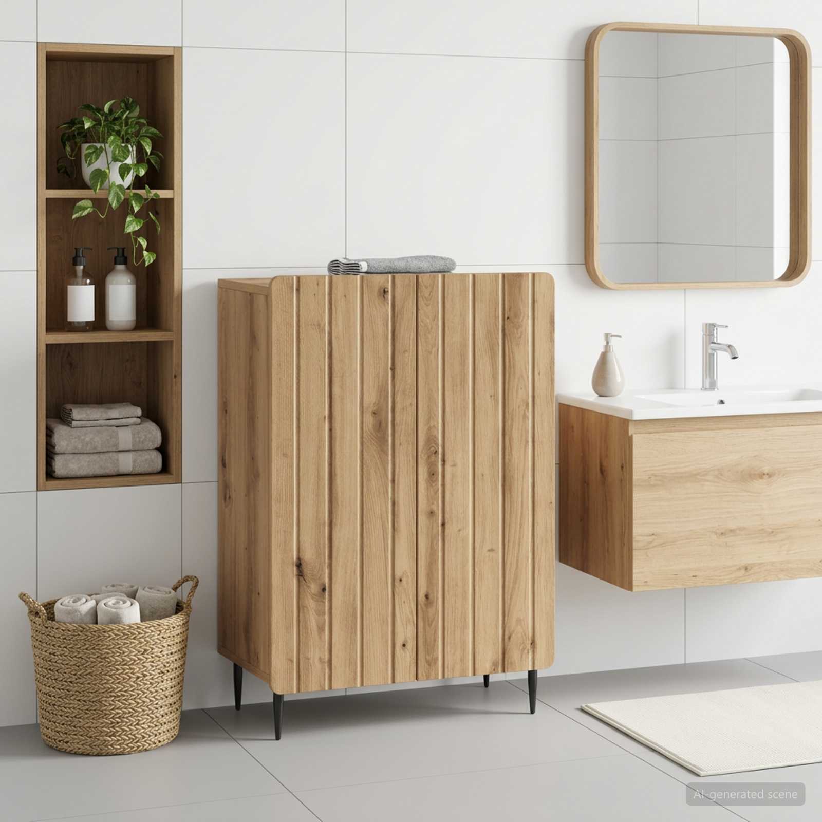 vidaXL Bathroom Storage Cainet ZWOLLE Artisan Oak 59.5 x 31 x 79.5 cm 1