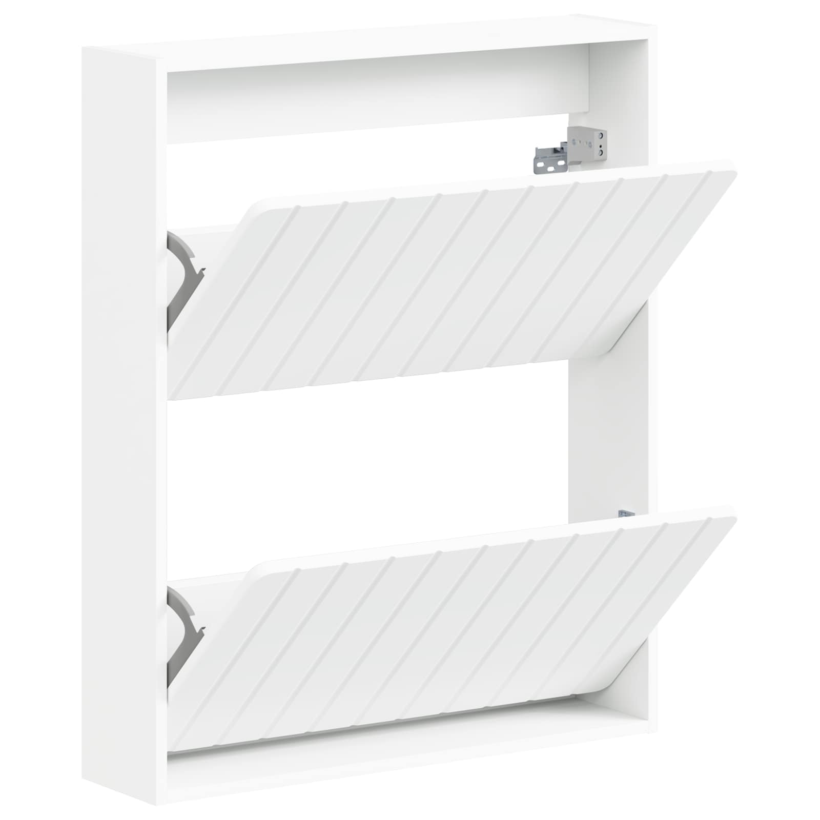 vidaXL Wall-Mounted Shoe Cabinet ZWOLLE 71 x 17 x 86 cm White 3