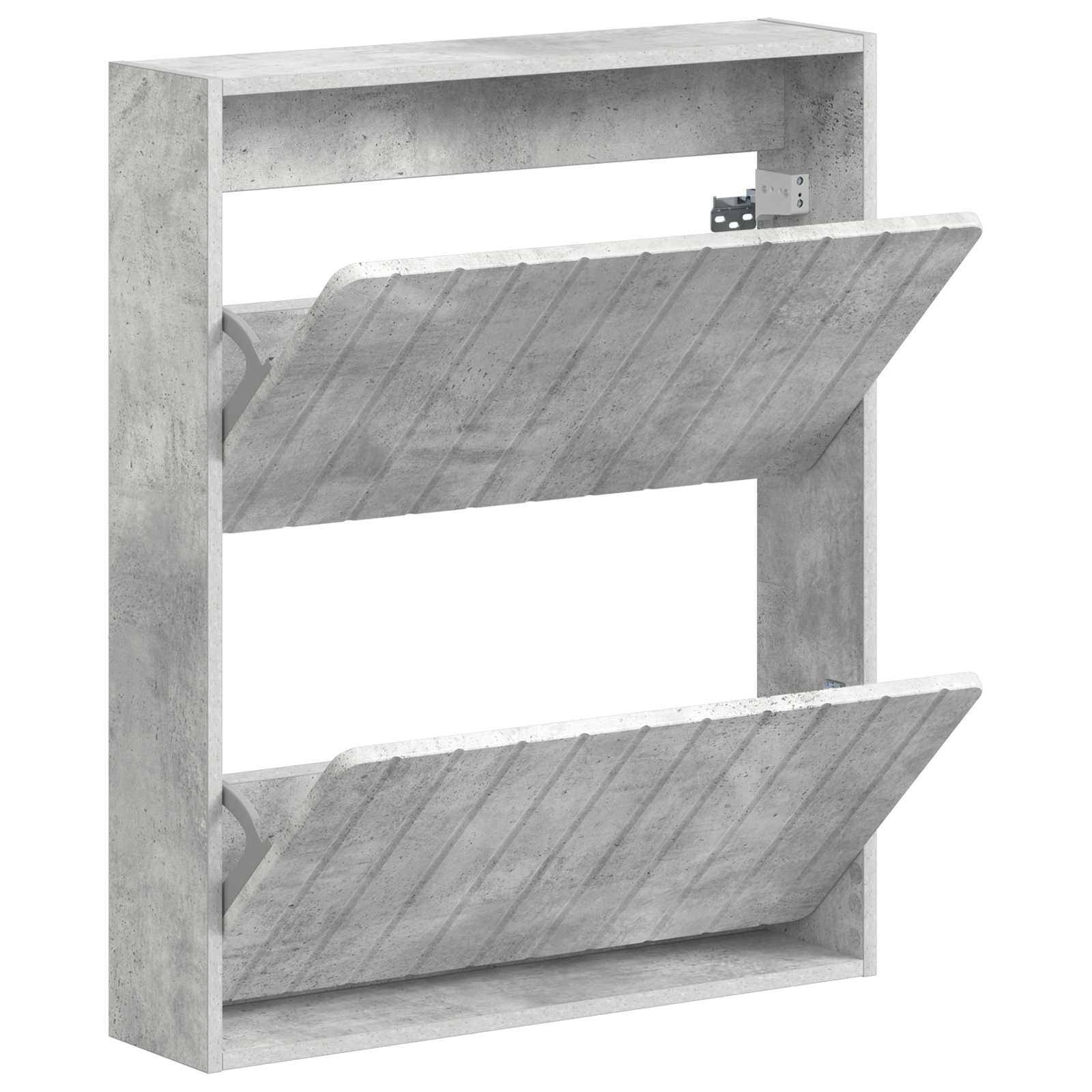 vidaXL Wall-Mounted Shoe Cabinet ZWOLLE 71 x 17 x 86 cm Concrete Grey 3