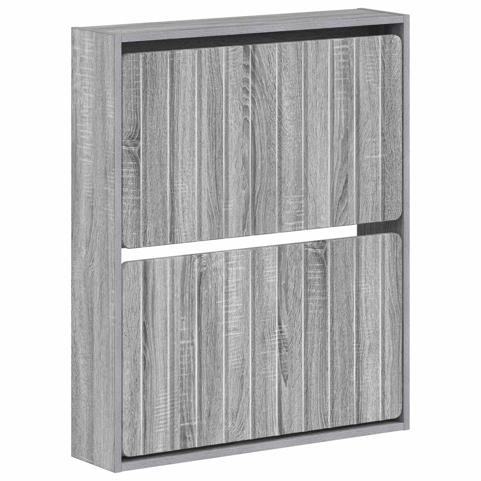 vidaXL Wall-Mounted Shoe Cabinet ZWOLLE 71 x 17 x 86 cm Grey Sonoma 2