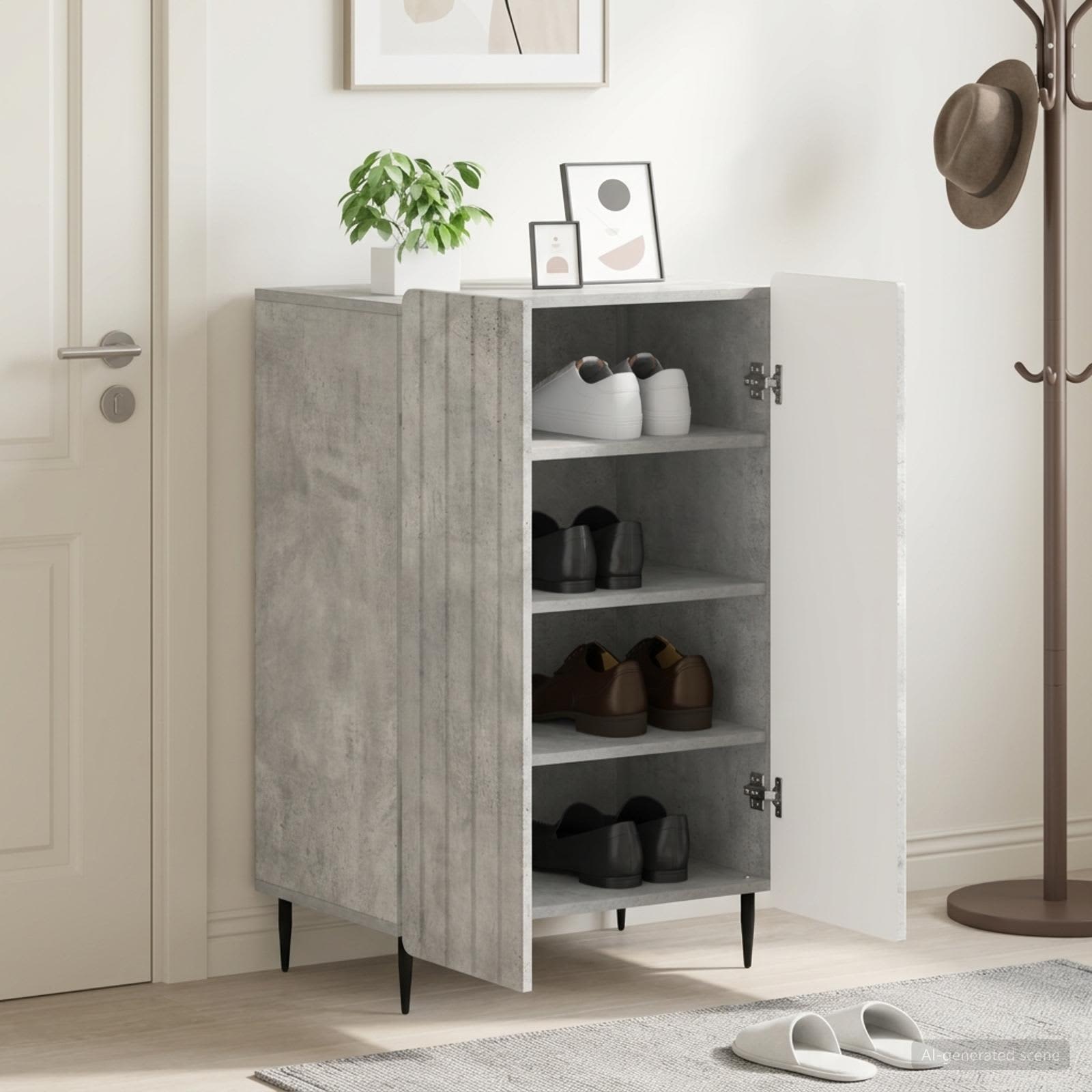 vidaXL Shoe Cabinet ZWOLLE 59.5 x 39.5 x 91.5 cm Engineered Wood 1