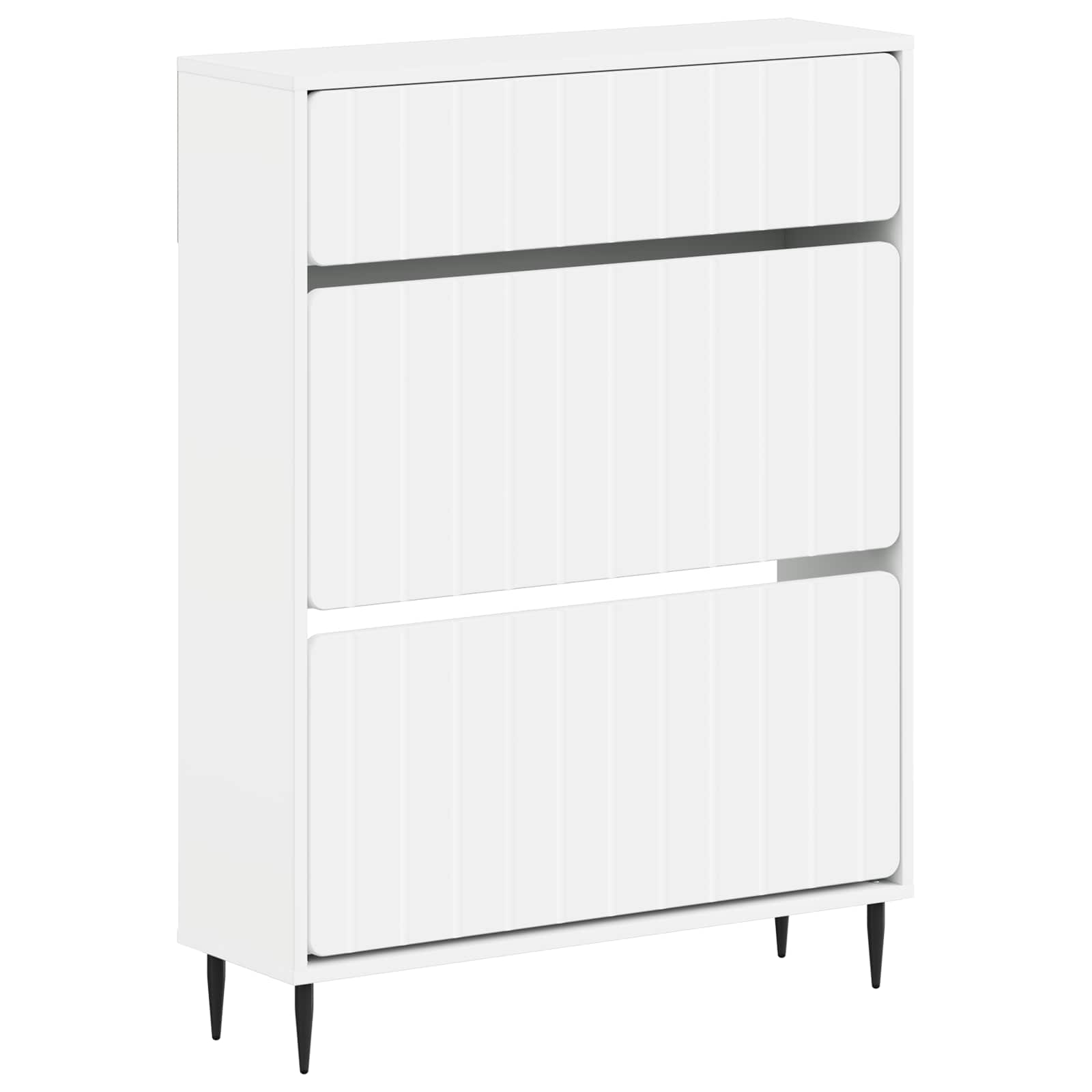 vidaXL Shoe Cabinet ZWOLLE 78 x 24 x 103 cm Engineered Wood White 2