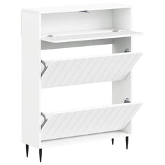 vidaXL Shoe Cabinet ZWOLLE 78 x 24 x 103 cm Engineered Wood White 3