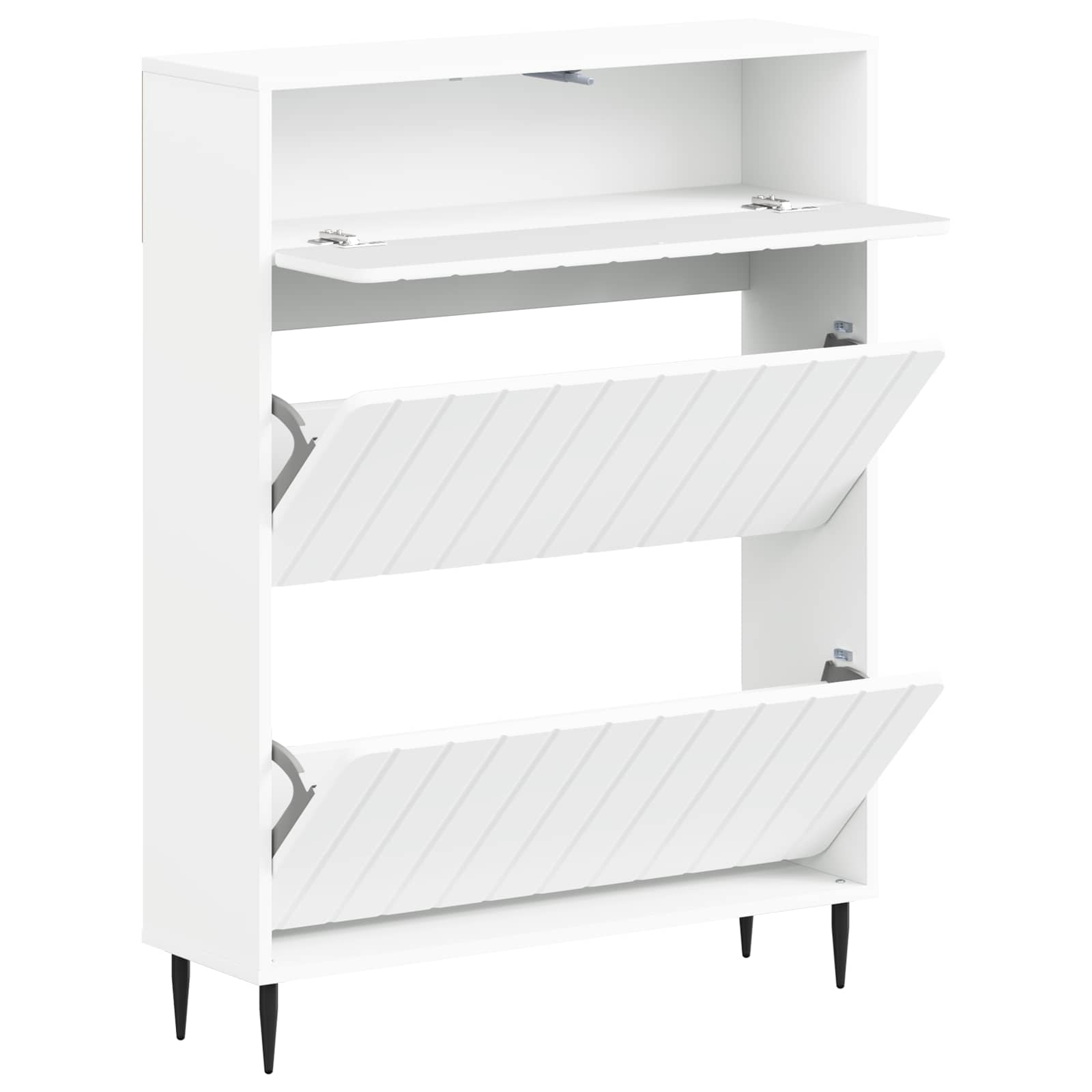 vidaXL Shoe Cabinet ZWOLLE 78 x 24 x 103 cm Engineered Wood White 3