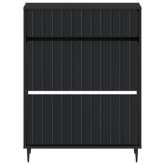 vidaXL Shoe Cabinet ZWOLLE 78 x 24 x 103 cm Engineered Wood Black 4