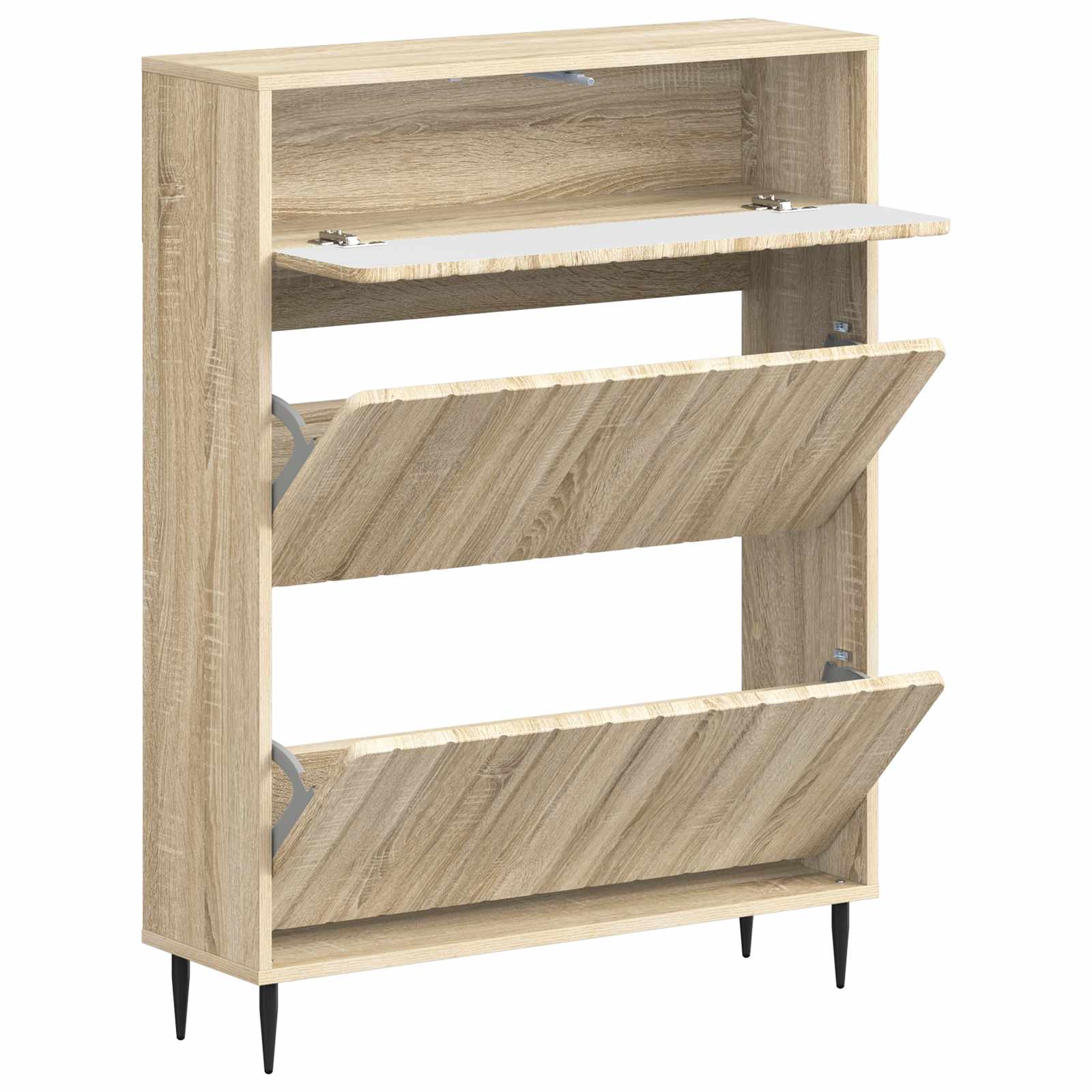 vidaXL Shoe Cabinet ZWOLLE 78 x 24 x 103 cm Engineered Wood Sonoma Oak 3