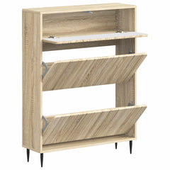 vidaXL Shoe Cabinet ZWOLLE 78 x 24 x 103 cm Engineered Wood Sonoma Oak 3