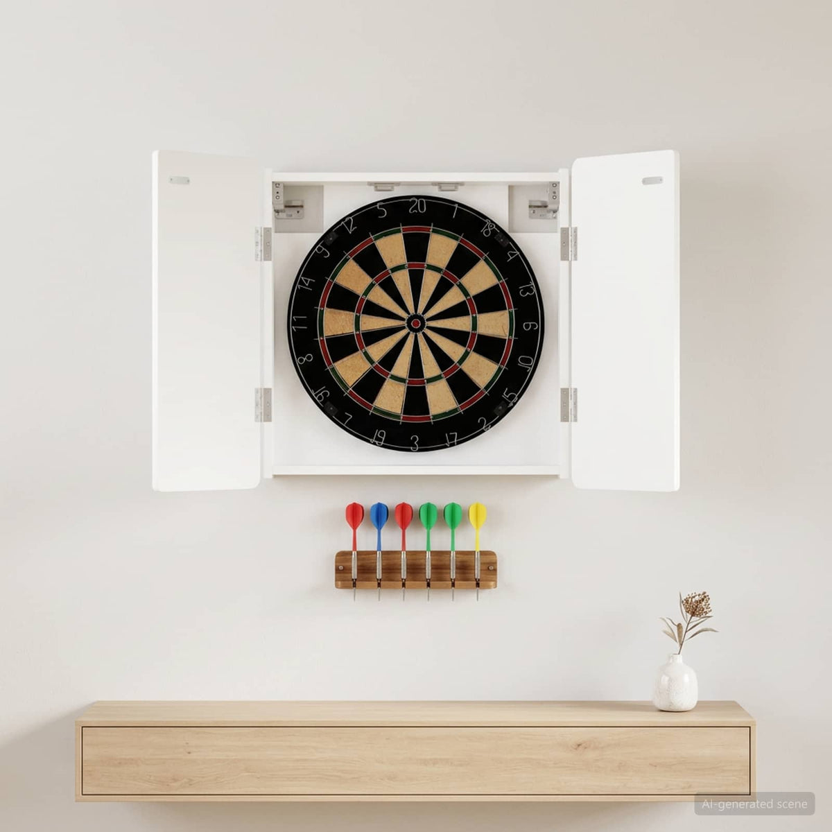 Dartboard Cabinet ZWOLLE in White