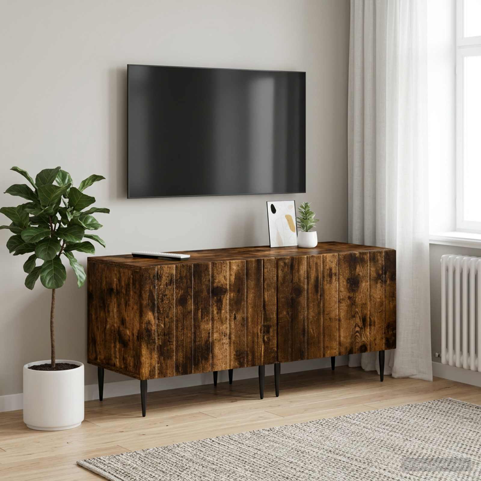 vidaXL TV Cabinet Smoked Oak Engineered Wood 1