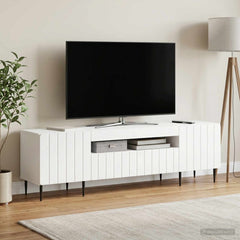 LED TV Cabinet ZWOLLE 153 x 35 x 43 cm White