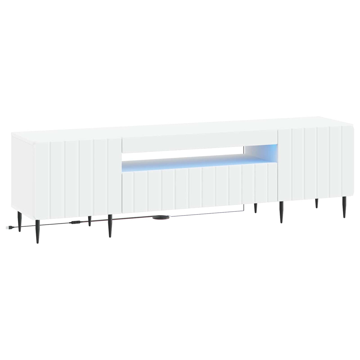 LED TV Cabinet ZWOLLE 153 x 35 x 43 cm White