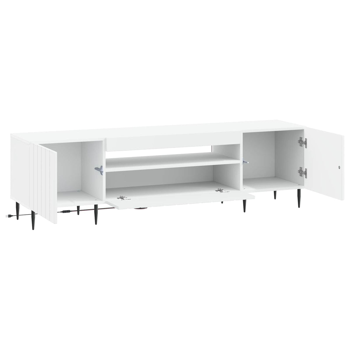 LED TV Cabinet ZWOLLE 153 x 35 x 43 cm White