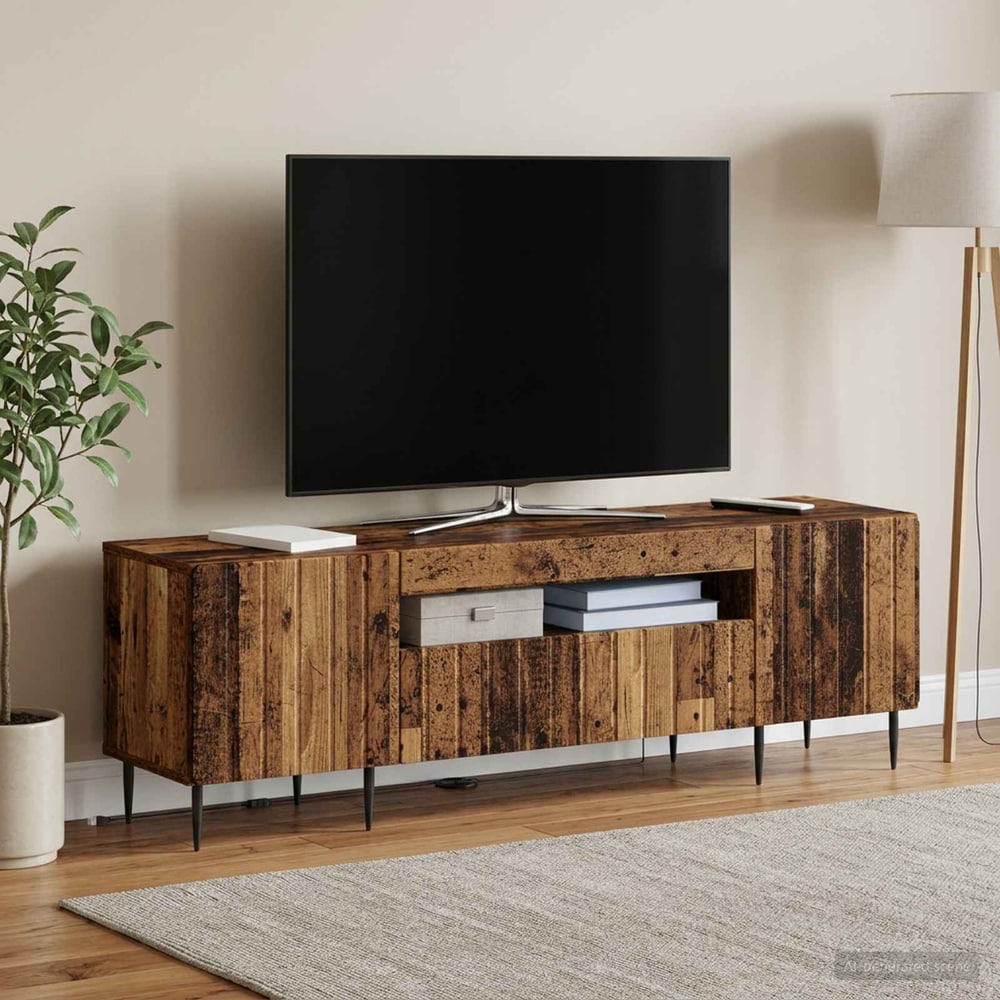 LED TV Cabinet ZWOLLE 153 x 35 x 43 cm Old wood