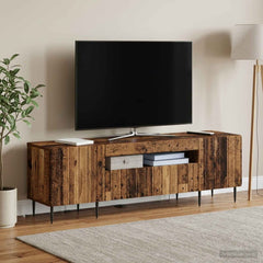 LED TV Cabinet ZWOLLE 153 x 35 x 43 cm Old wood