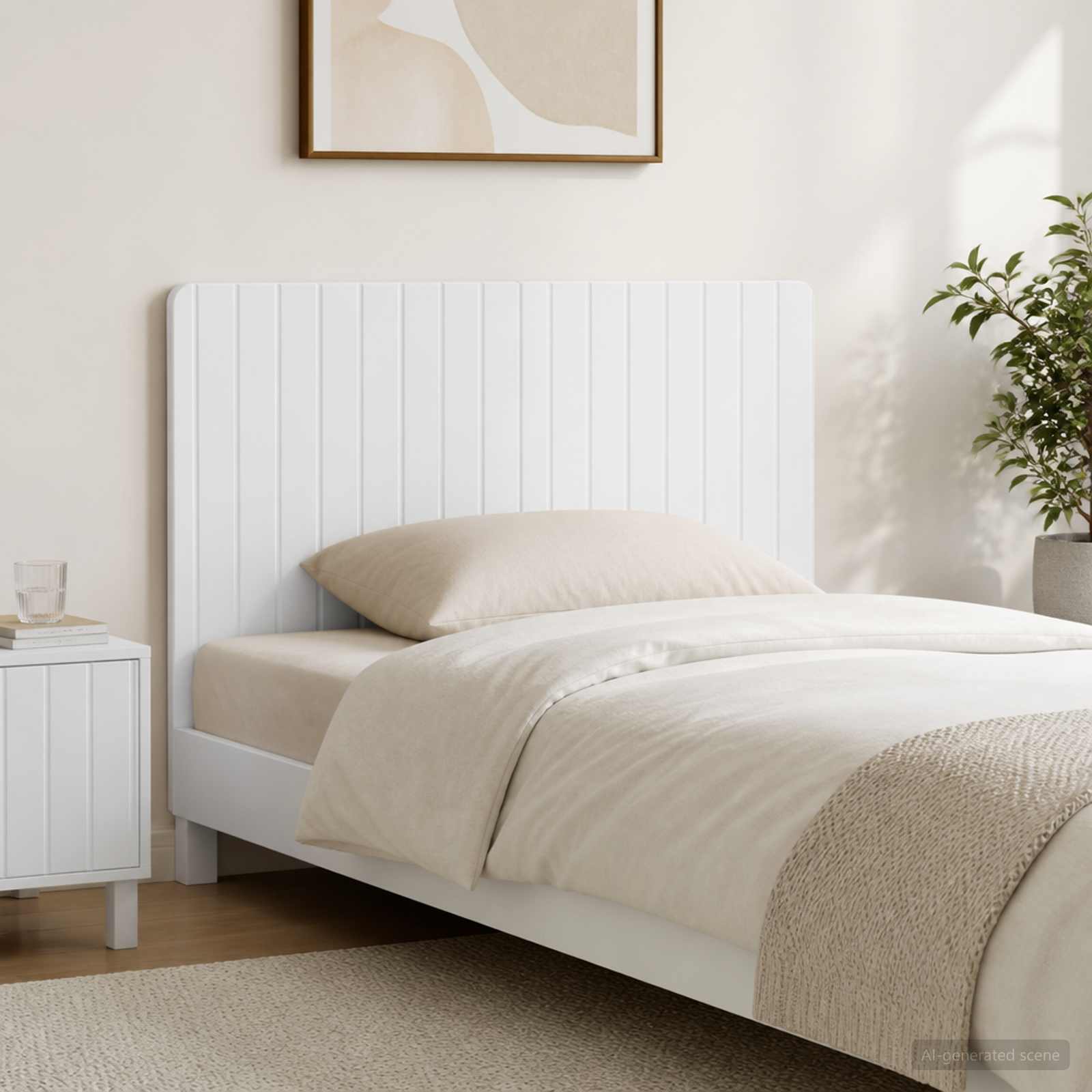 vidaXL Wall-Mounted Headboard ZWOLLE High Gloss White Engineered Wood 1