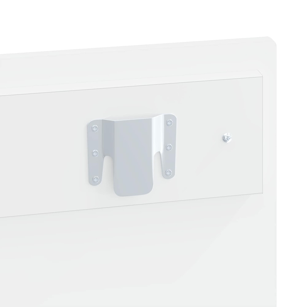 Wall-Mounted Headboard High Gloss White Engineered Wood