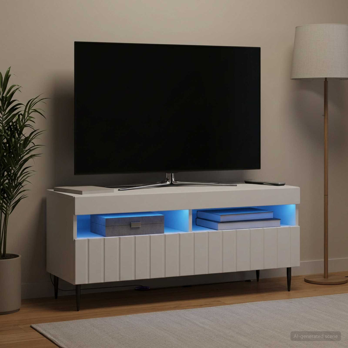 LED TV Cabinet ZWOLLE 100 x 35 x 43 cm White