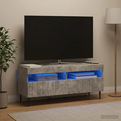 LED TV Cabinet ZWOLLE 100 x 35 x 43 cm Concrete grey