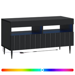 vidaXL LED TV Cabinet Black Engineered Wood 3