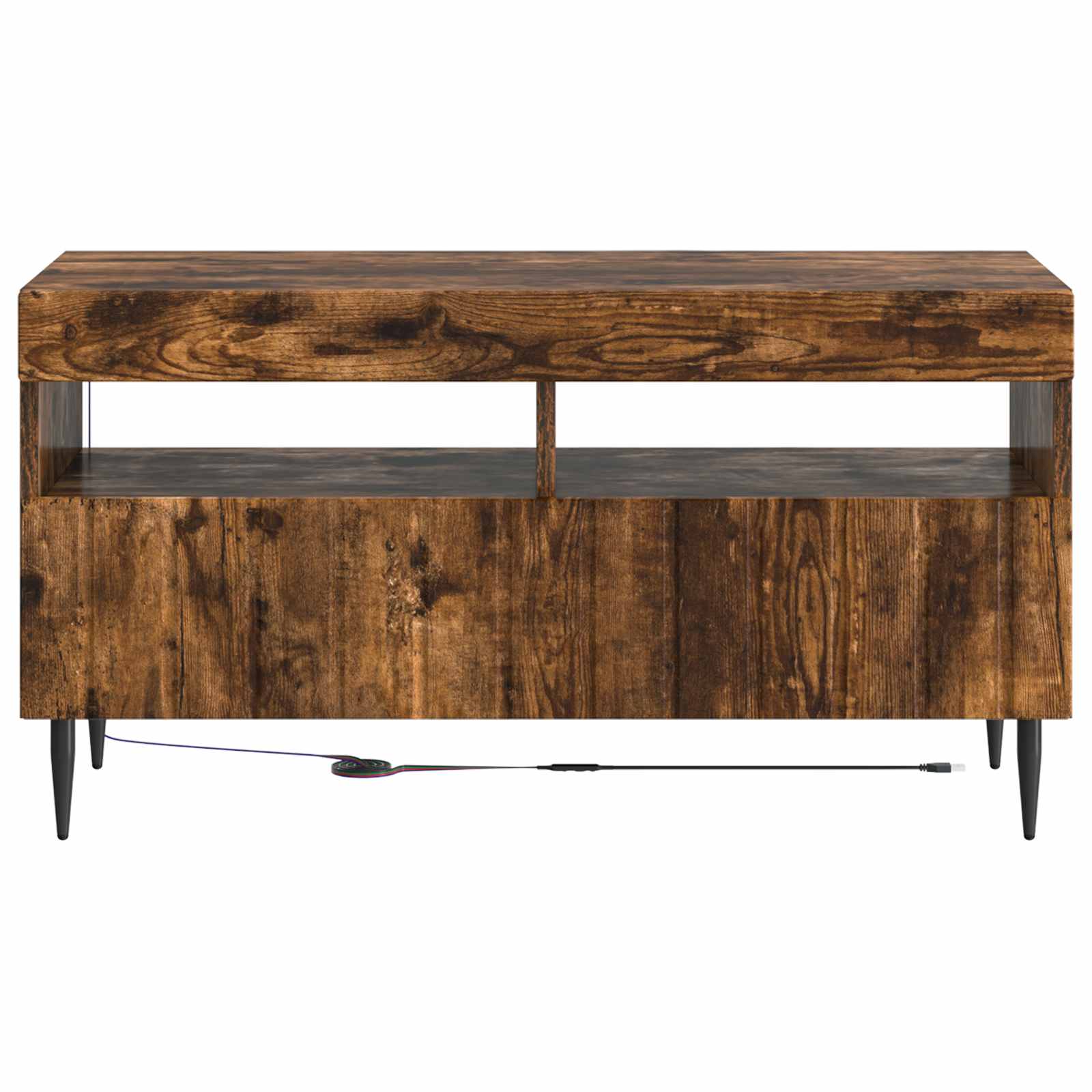 vidaXL LED TV Cabinet Smoked Oak Engineered Wood 6