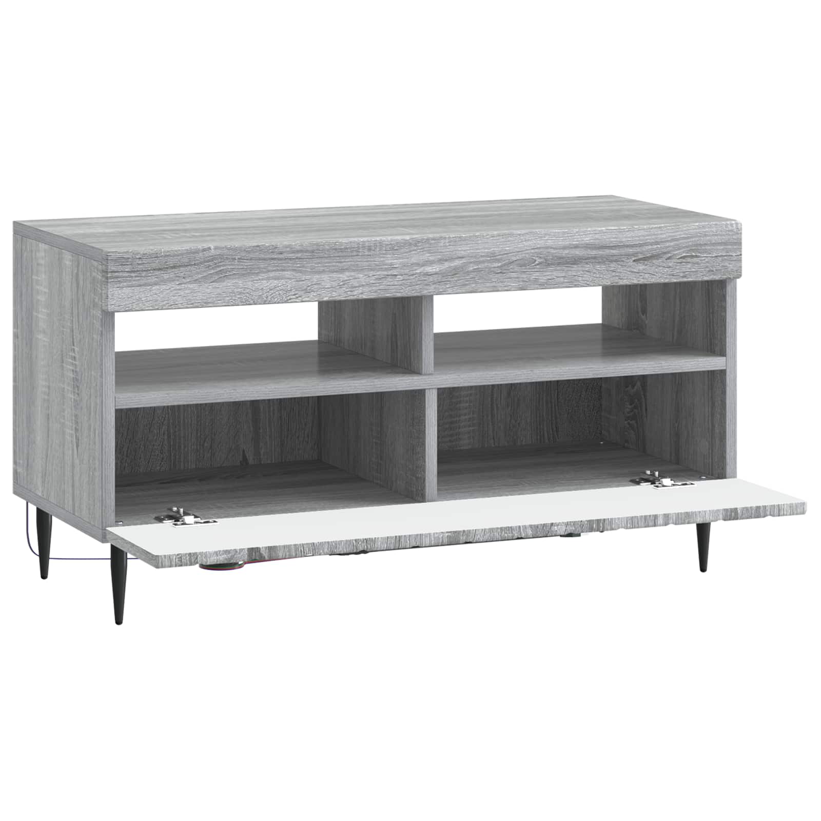 vidaXL LED TV Cabinet Grey Sonoma Engineered Wood 5
